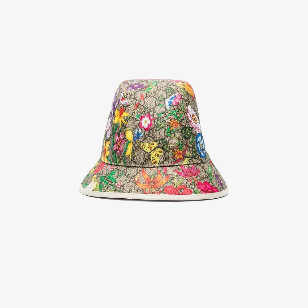 Gucci Multicoloured Flora Print Bucket Hat - Picture 3 of 3